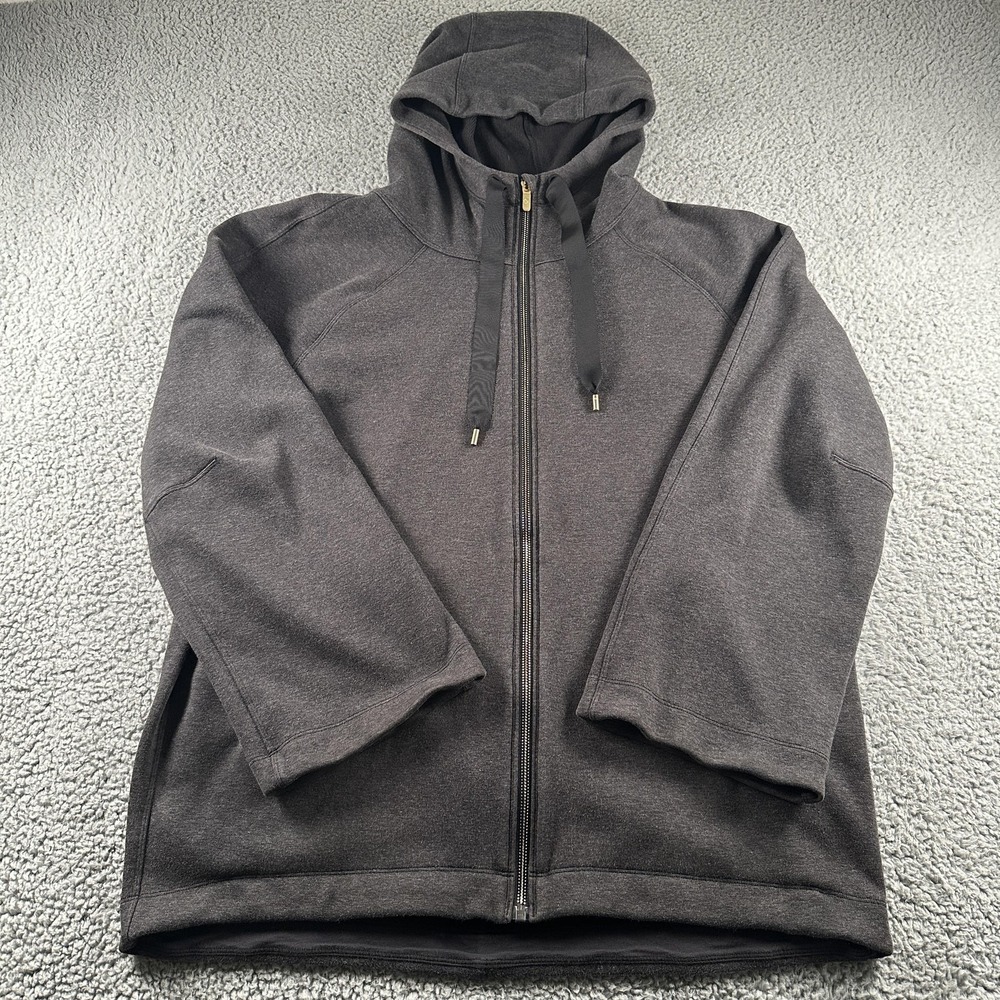 Lululemon Principle Dancer Hoodie Womens 12 Gray Fleece Full Zip Sweatshirt